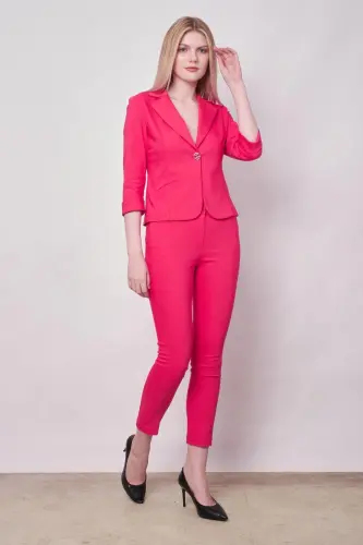 High Waist Thick Belted Pocketed Slim Leg Ankle Length Cotton Lycra Fabric Pants -fujya-FUJYA 