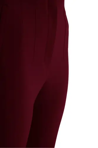 High Waist Trousers-Burgundy - AKER (1)