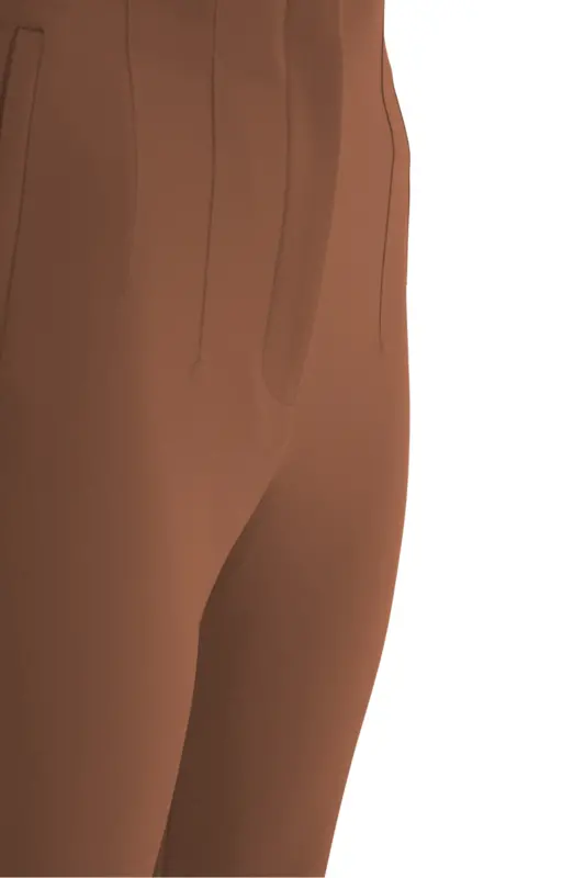 High Waist Trousers-Camel - 2