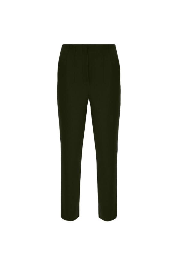 High Waist Trousers-Khaki - 1