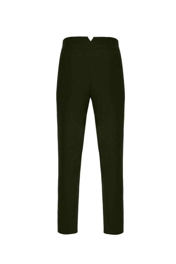 High Waist Trousers-Khaki - 3
