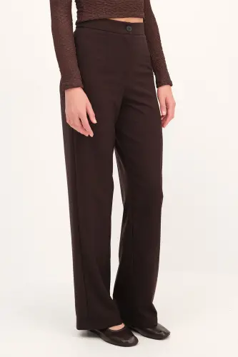 High Waist Wide Leg Pants Pn8130 - Dk14-Coffee - 6