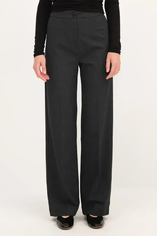High Waist Wide Leg Trousers Pn8130 - Dk14 - 2