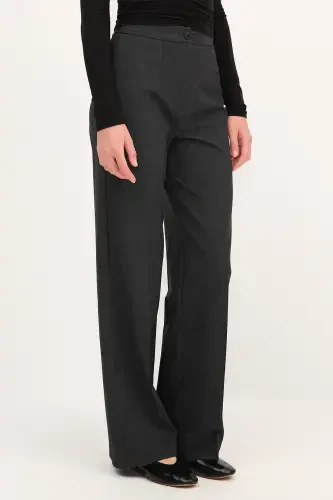 High Waist Wide Leg Trousers Pn8130 - Dk14 - 6