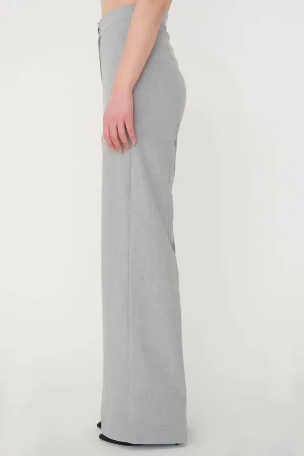 High Waist Wide Leg Trousers Pn8130 - Dk14 - 4