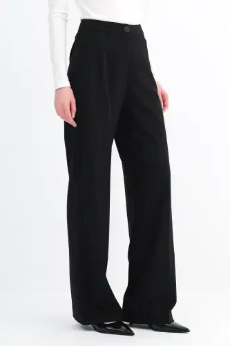 High Waist Wide Leg Trousers Pn8130 - Dk14-Black - ADDAX (1)