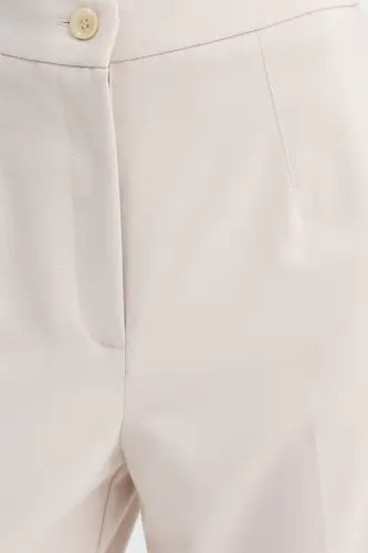 High Waist Wide Leg Trousers Pn8130 - Dk14-Stone - 3