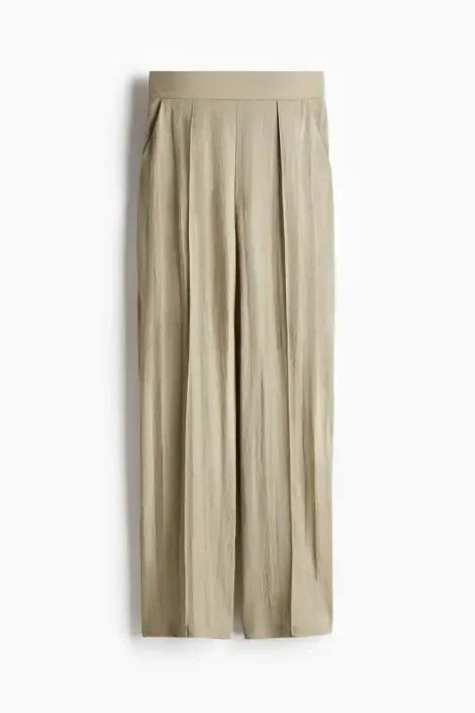 High Waisted Chic Pants-Beige - 2