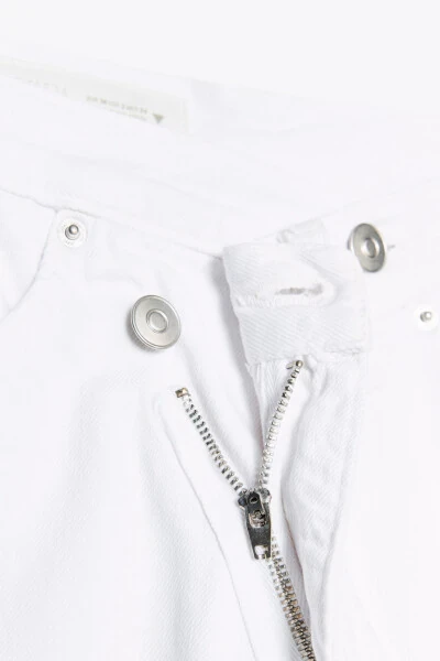 HIGH WAISTED CROSSOVER TRF WIDE LEG JEAN - White - 10