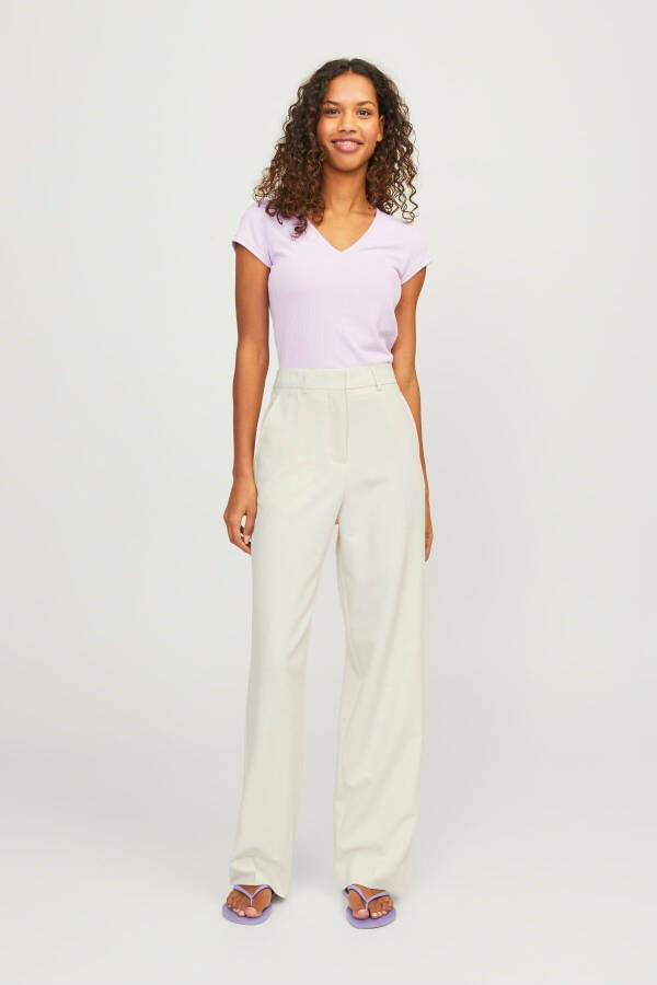 High Waisted Fabric Trousers - Marry - 8