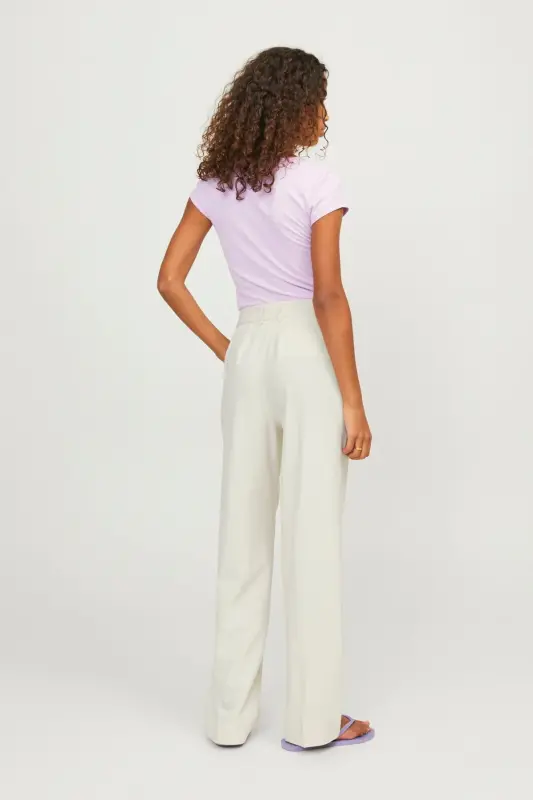 High Waisted Fabric Trousers - Marry - 3