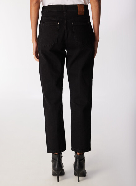 High Waisted Mom Fit Black Women's Pants - 6