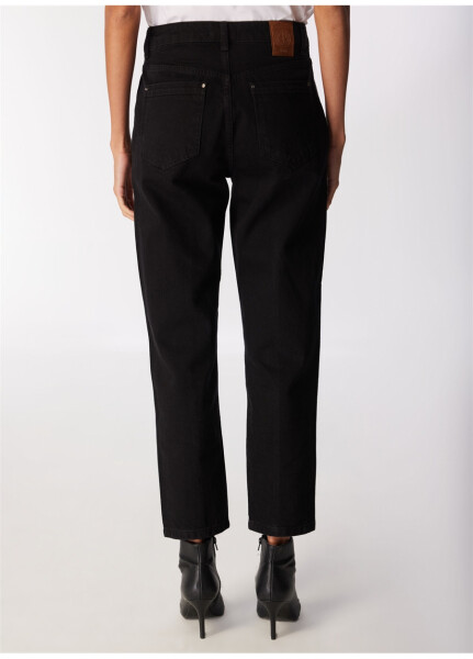 High Waisted Mom Fit Black Women's Pants - 12