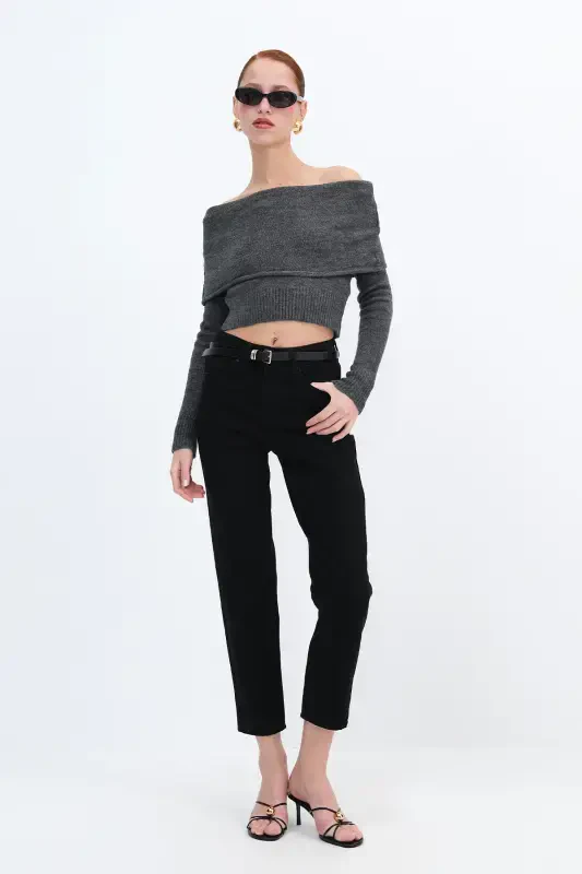 High Waisted Mom Jean Pants Pn5862-1-pns - 1