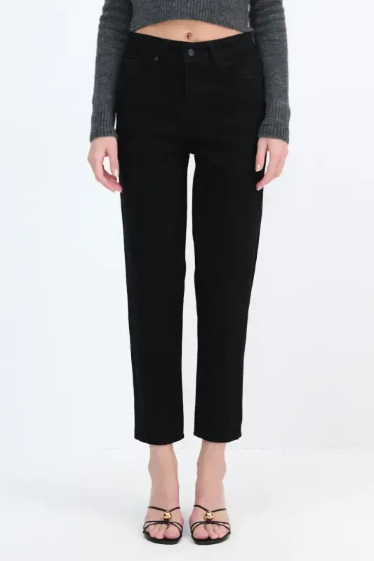 High Waisted Mom Jean Pants Pn5862-1-pns - 2