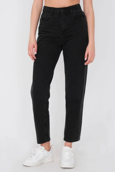 High Waisted Mom Jean Pants Pn5862-1-pns - ADDAX