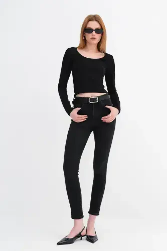 High Waisted Skinny Jeans Pn6578-pnp - 1