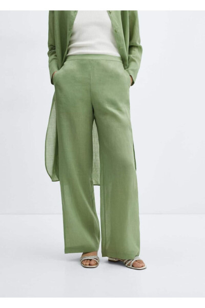 High-waisted wideleg pants - MANGO WOMAN
