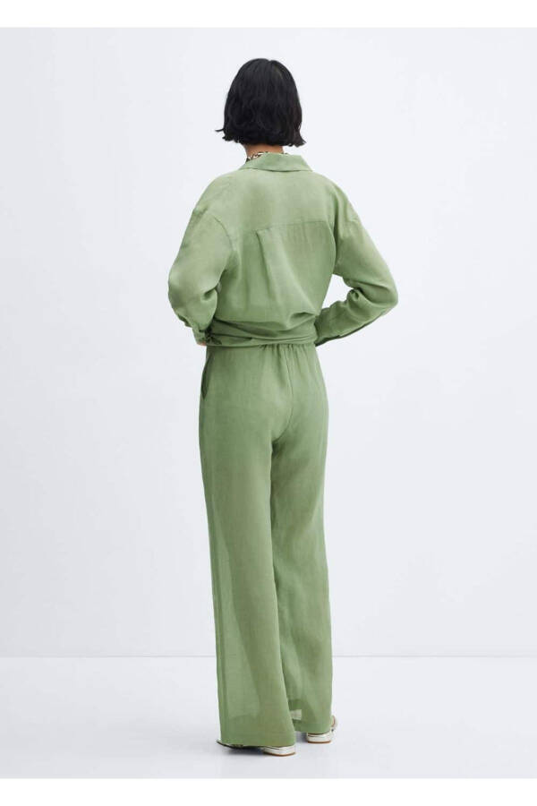 High-waisted wideleg pants - 4