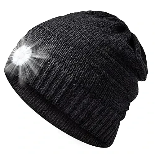 HIGHEVER LED Beanie Hat with Light: Christmas Stocking Stuffers for Men Adult Cool Gifts for Teen Boys Men Dad Winter Gifts - 1