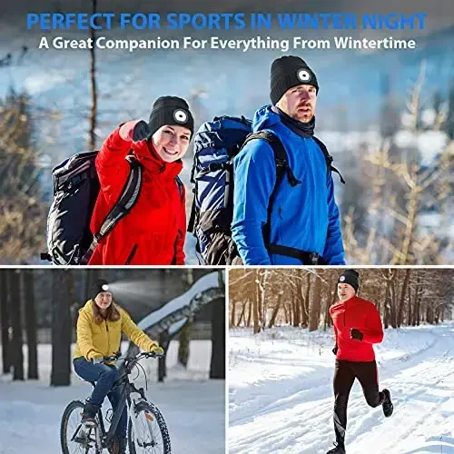 HIGHEVER LED Beanie Hat with Light: Christmas Stocking Stuffers for Men Adult Cool Gifts for Teen Boys Men Dad Winter Gifts - 3