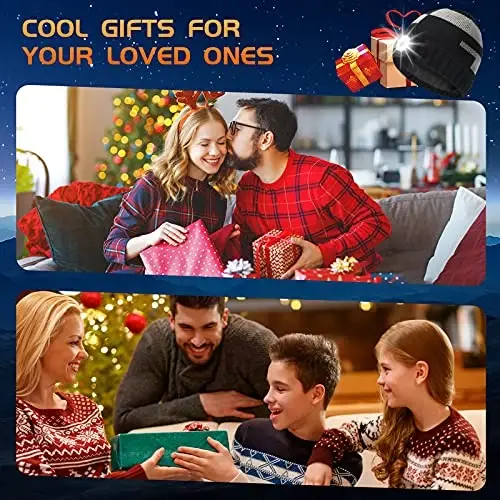 HIGHEVER LED Beanie Hat with Light: Christmas Stocking Stuffers for Men Adult Cool Gifts for Teen Boys Men Dad Winter Gifts - 3