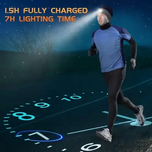 HIGHEVER LED Beanie Hat with Light: Christmas Stocking Stuffers for Men Adult Cool Gifts for Teen Boys Men Dad Winter Gifts - 4