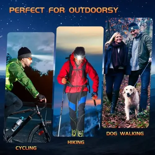 HIGHEVER LED Beanie Hat with Light: Christmas Stocking Stuffers for Men Adult Cool Gifts for Teen Boys Men Dad Winter Gifts - 6