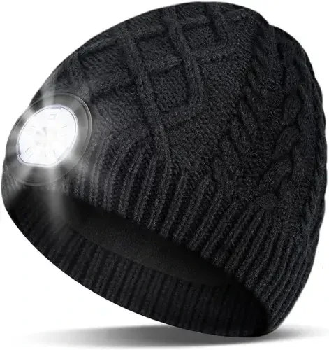 HIGHEVER LED Beanie Hat with Light: Christmas Stocking Stuffers for Men Adult Cool Gifts for Teen Boys Men Dad Winter Gifts 