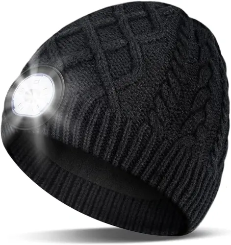 HIGHEVER LED Beanie Hat with Light: Christmas Stocking Stuffers for Men Adult Cool Gifts for Teen Boys Men Dad Winter Gifts 