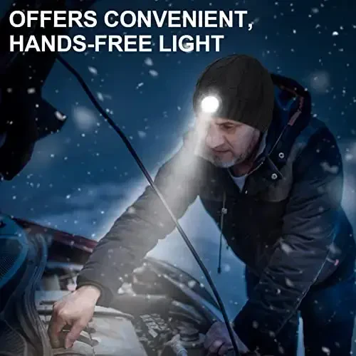 HIGHEVER LED Beanie Hat with Light: Christmas Stocking Stuffers for Men Adult Cool Gifts for Teen Boys Men Dad Winter Gifts - 4