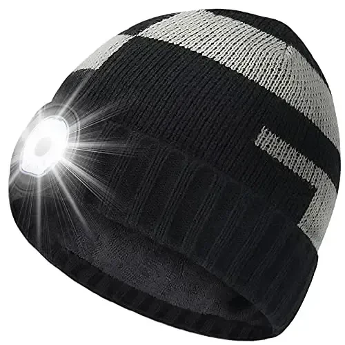 HIGHEVER LED Beanie Hat with Light: Christmas Stocking Stuffers for Men Adult Cool Gifts for Teen Boys Men Dad Winter Gifts - 1