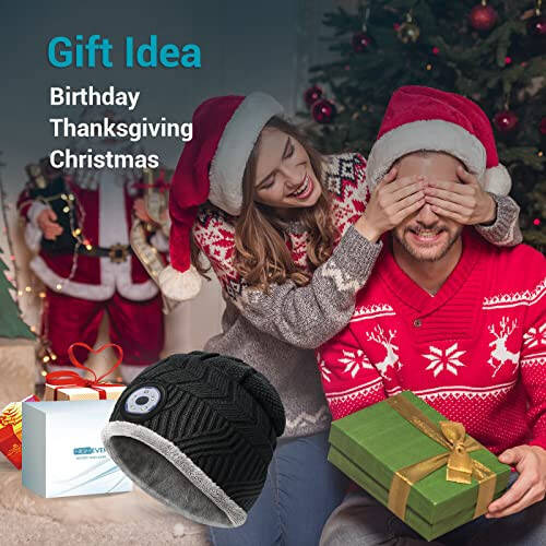 HIGHEVER LED Beanie Hat with Light - Stocking Stuffers Gifts for Men Women Flashlight Beanie with Headlamp Winter Cap - 2