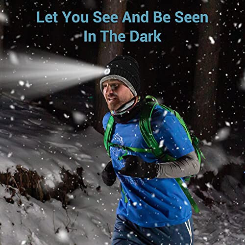 HIGHEVER LED Beanie Hat with Light - Stocking Stuffers Gifts for Men Women Flashlight Beanie with Headlamp Winter Cap - 3