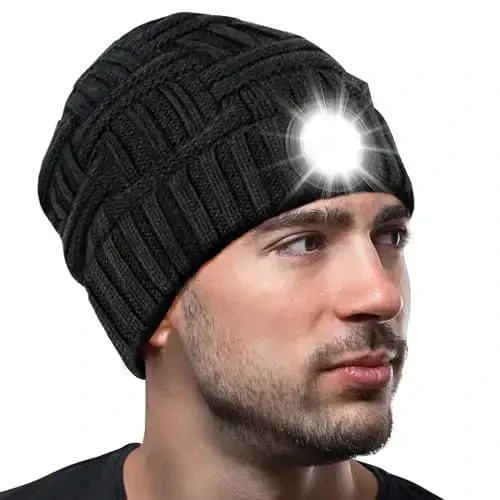 HIGHEVER LED Chiroqli Beanie Shapka: Erkaklar uchun Rojdestvo paypoqlari, O'smir yigitlar, Erkaklar, Ota uchun qish sovg'alari 