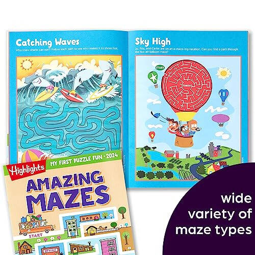 Highlights My First Puzzle Fun 2024 Puzzle Books for Kids Ages 3-6, 4-Book Set of Matching, Mazes, Spot-The-Differences, and More Travel-Friendly Screen Free Brain-Boosting Activities - 4