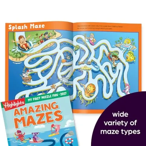 Highlights My First Puzzle Fun Activity Books 2027 Maxsus Nashrdagi Sovg'alar To'plami | 3-6 yoshli bolalar uchun labirintlar, moslashtirish va boshqa ko'plab qiziqarli jumboqli kitoblar to'plami, sayohat uchun qulay mashg'ulot kitoblari. - 2