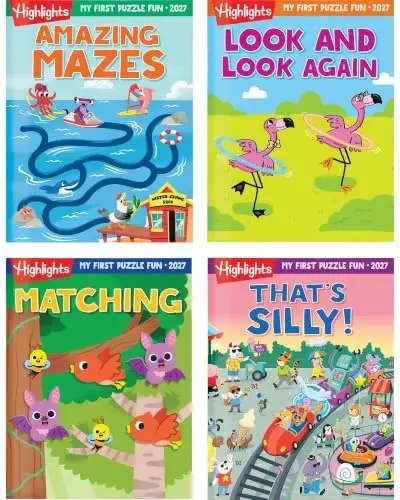 Highlights My First Puzzle Fun Activity Books 2027 Special Edition Gift Set | Variety Puzzle Book Set for Little Ones with Mazes, Matching and More, Travel-Friendly Activity Books for Kids Ages 3-6 - HIGHLIGHTS