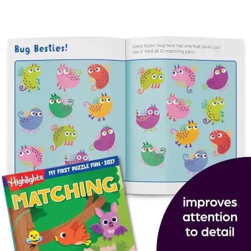 Highlights My First Puzzle Fun Activity Books 2027 Special Edition Gift Set | Variety Puzzle Book Set for Little Ones with Mazes, Matching and More, Travel-Friendly Activity Books for Kids Ages 3-6 - 4