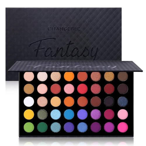 Highly Pigmented Eye Makeup Palette, Matte Shimmer Metallic Eyeshadow Pallet Long Lasting Blendable Natural Colors Make Up Eye Shadows Cosmetics Gift Kit - 1