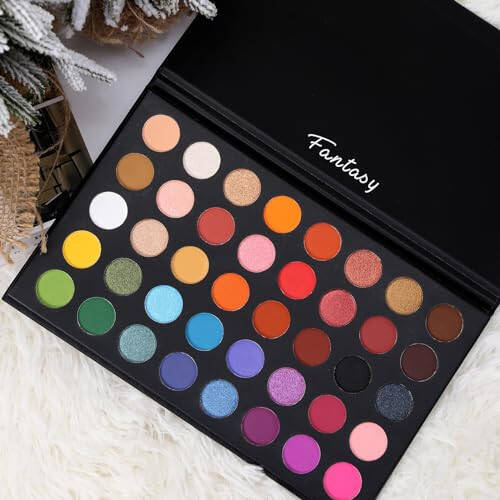 Highly Pigmented Eye Makeup Palette, Matte Shimmer Metallic Eyeshadow Pallet Long Lasting Blendable Natural Colors Make Up Eye Shadows Cosmetics Gift Kit - 2