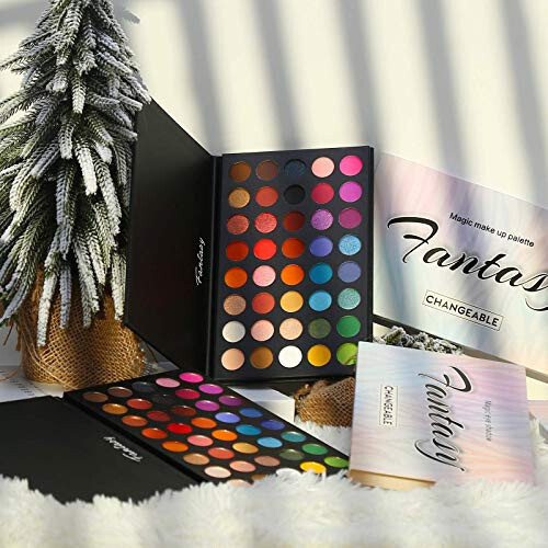 Highly Pigmented Eye Makeup Palette, Matte Shimmer Metallic Eyeshadow Pallet Long Lasting Blendable Natural Colors Make Up Eye Shadows Cosmetics Gift Kit - 6