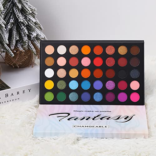 Highly Pigmented Eye Makeup Palette, Matte Shimmer Metallic Eyeshadow Pallet Long Lasting Blendable Natural Colors Make Up Eye Shadows Cosmetics Gift Kit - 7