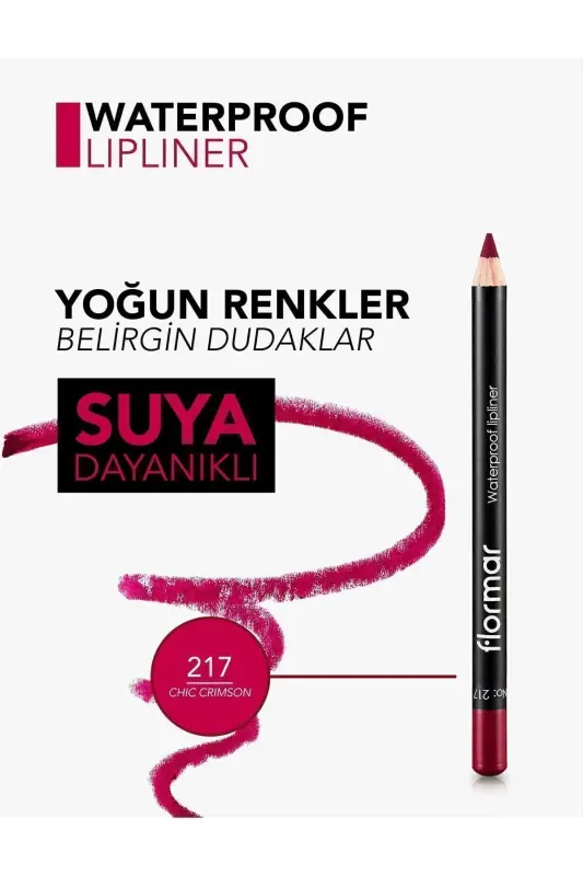 Highly Pigmented & Matte Finish Water Resistant Lip Liner-217 CHIC CRIMSON - 3