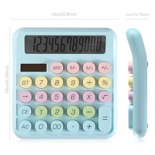 HIHUHEN Large Computer Electronic Calculator Counter Solar & Battery Power 12 Digit Display Multi-Functional Big Button for Business Office School Calculating (HY-2208) - HIHUHEN (1)