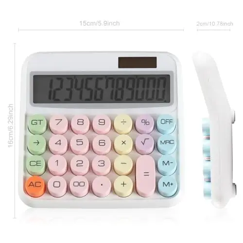 HIHUHEN Large Computer Electronic Calculator Counter Solar & Battery Power 12 Digit Display Multi-Functional Big Button for Business Office School Calculating (HY-2278) - HIHUHEN (1)