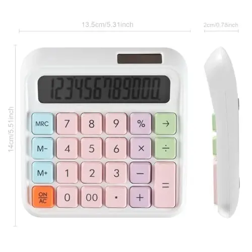 HIHUHEN Large Computer Electronic Calculator Counter Solar & Battery Power 12 Digit Display Multi-Functional Big Button for Business Office School Calculating (HY-2688) - HIHUHEN (1)