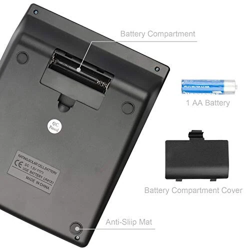 HIHULEN Large Electronic Calculator Counter Solar & Battery Power 12 Digit Display Multi-Functional Big Button for Business Office School Calculating (1 x Calculator) - 3