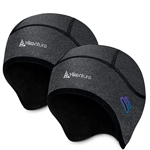 Hikenture Skull Cap Helmet Liner with Glasses Holes, Winter Thermal Cycling Cap for Men & Women, Cycling Hat Beanie 