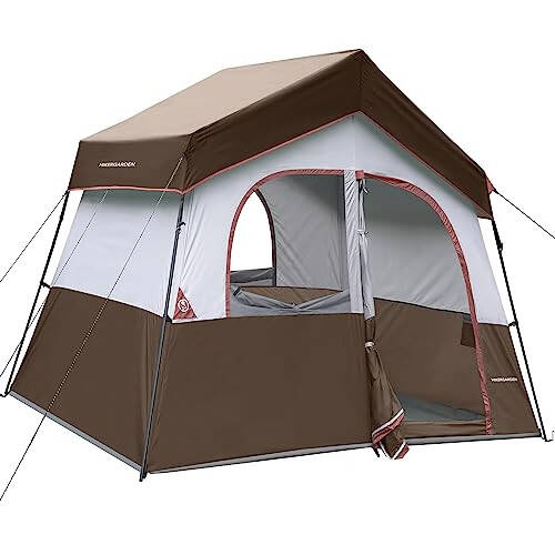 HIKERGARDEN 6 Person Camping Tent - Portable Easy Set Up Family Tent for Camp, Windproof Fabric Cabin Tent Outdoor for Hiking, Backpacking, Traveling - 1